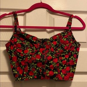 Vintage Betsey Johnson Cropped Rose Bustier